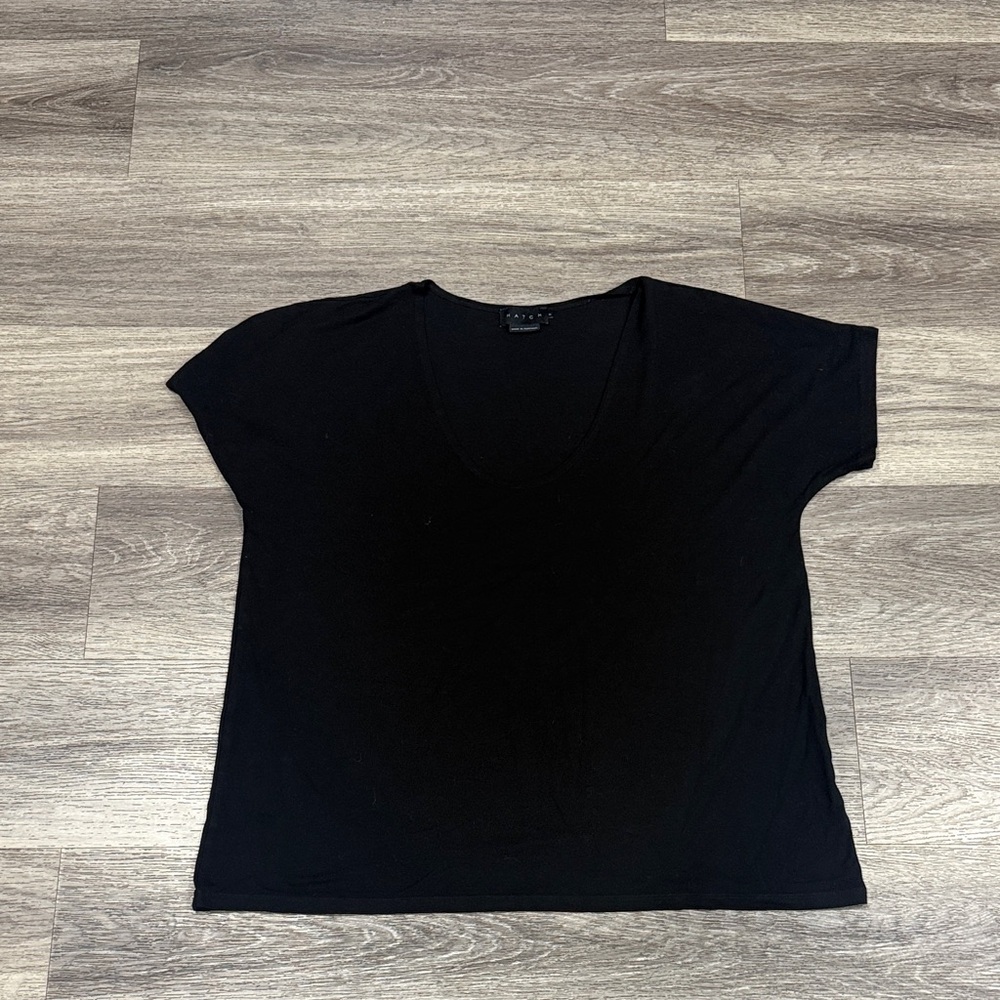 Hatch Black Short Sleeve Women's Tee Small Maternity T Shirt